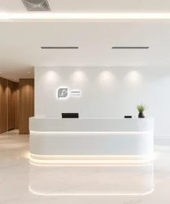 Quầy lễ tân kết hợp đèn LED