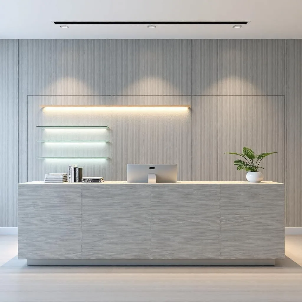 Quầy lễ tân kết hợp đèn LED