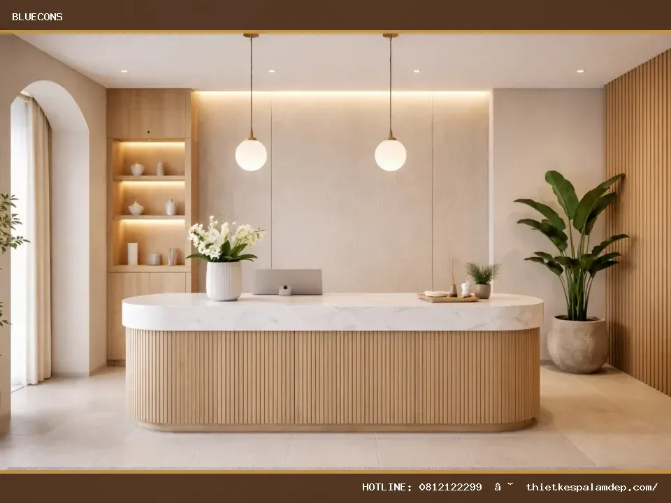 Quầy lễ tân kiểu Hàn Quốc – hình ảnh Bluecons