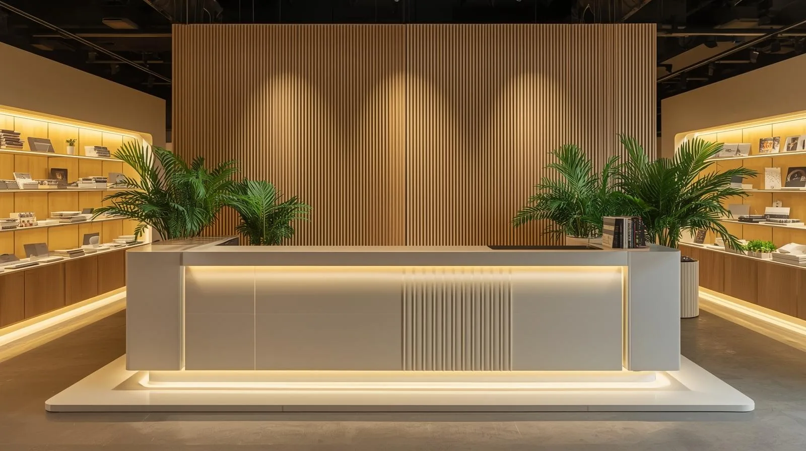 Quầy lễ tân gỗ MDF phủ Melamine sang trọng