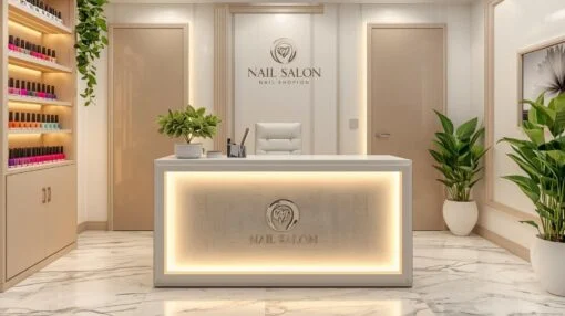 Quầy lễ tân mini cho tiệm nail
