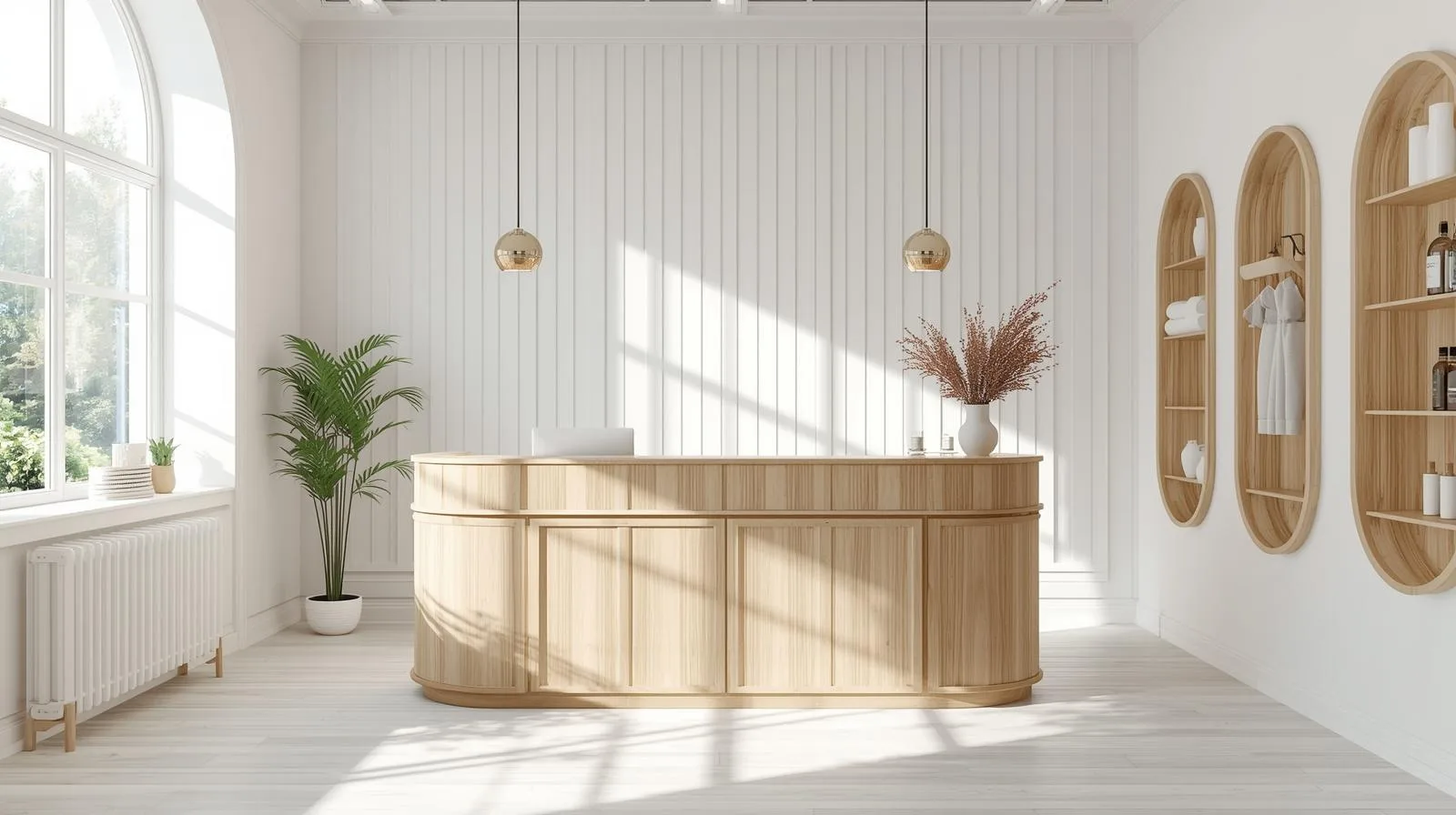 Quầy lễ tân nhỏ gọn cho không gian hạn chế