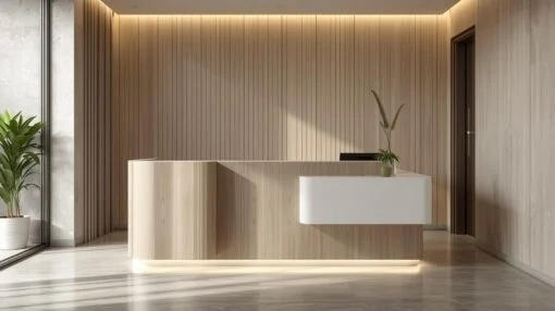 quầy lễ tân nhỏ gọn cho không gian hạn chế