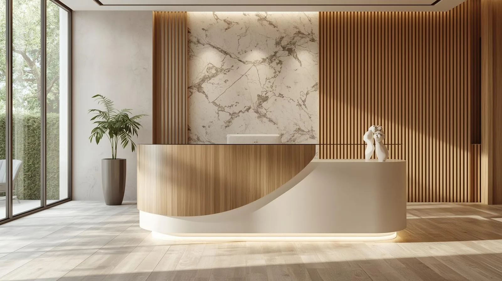 Quầy lễ tân nhỏ gọn cho không gian hạn chế