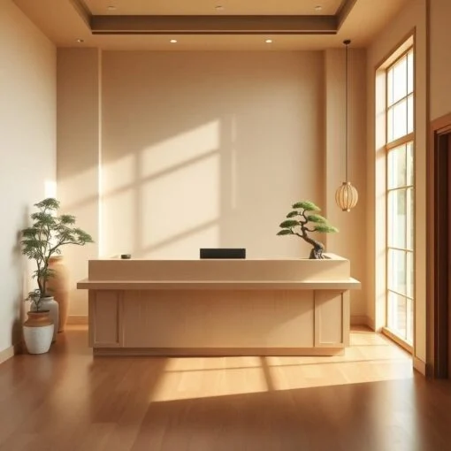 Quầy lễ tân phong cách Nhật Bản