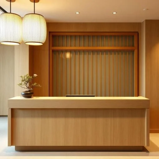 Quầy lễ tân phong cách Nhật Bản