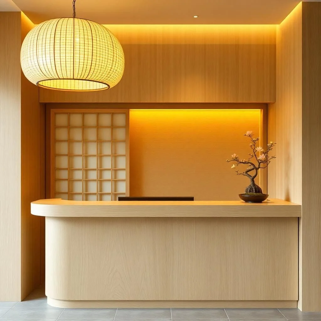 Quầy lễ tân phong cách Nhật Bản