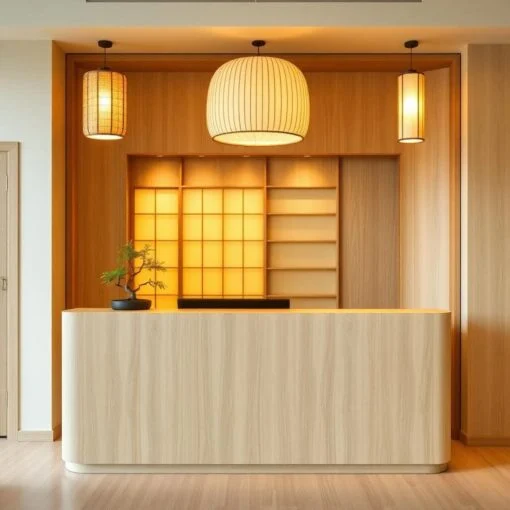 Quầy lễ tân phong cách Nhật Bản