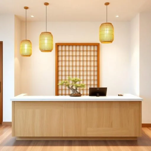 Quầy lễ tân phong cách Nhật Bản