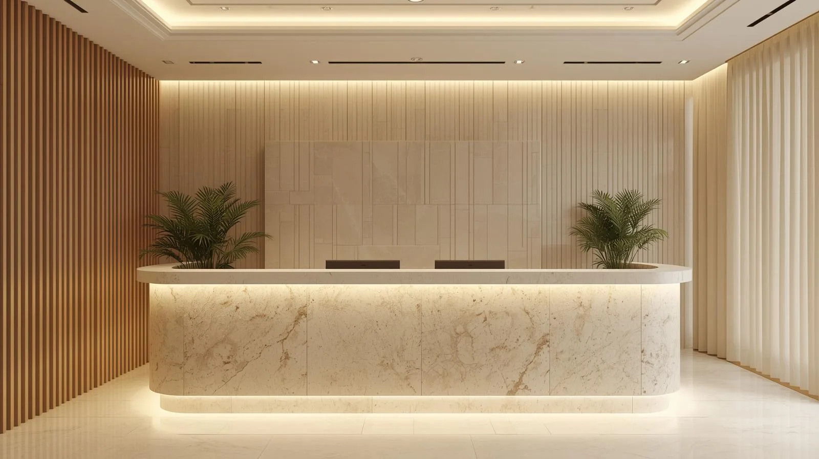 Quầy lễ tân phong cách tối giản