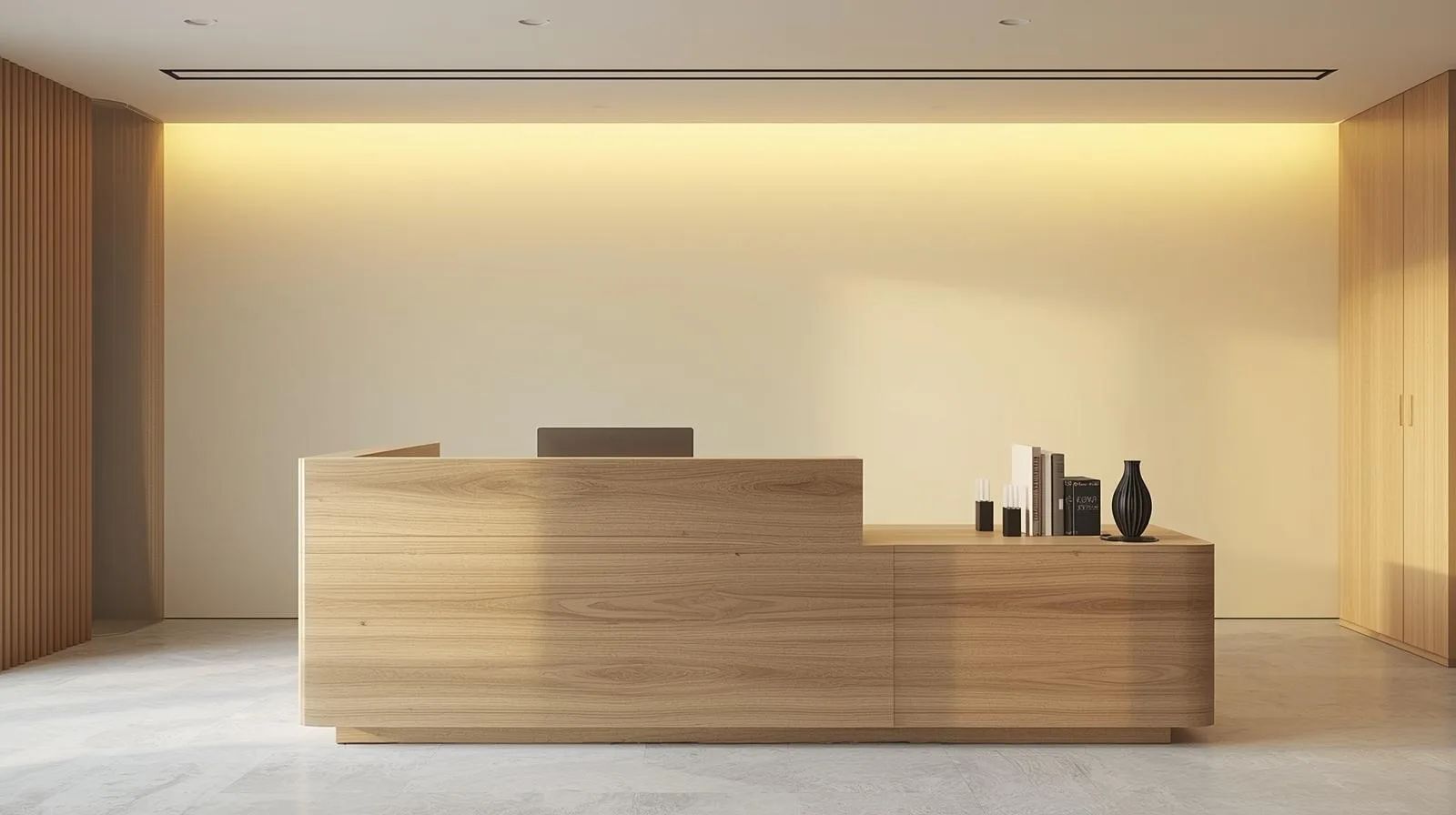 Quầy lễ tân phong cách tối giản