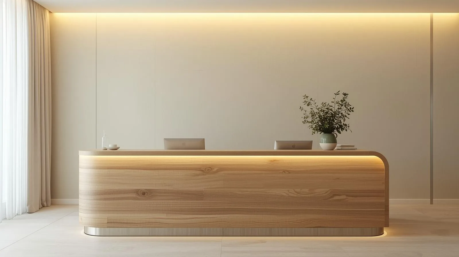 Quầy lễ tân phong cách tối giản