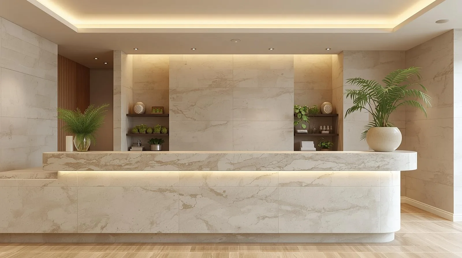 Quầy lễ tân phong cách tối giản