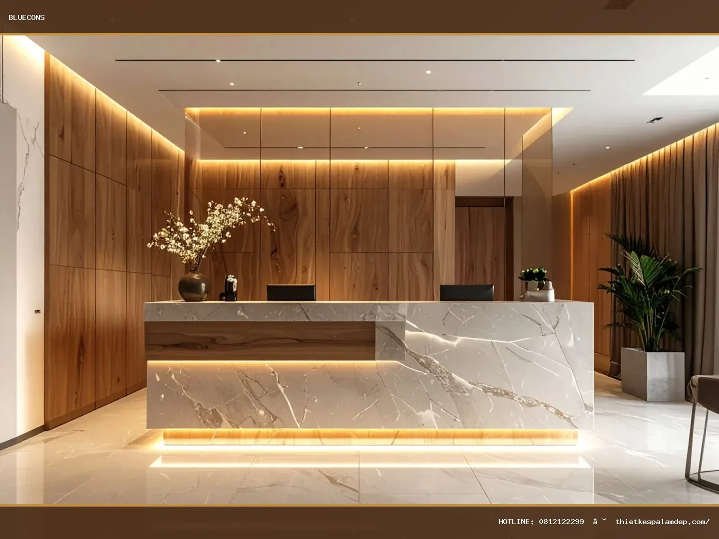 Quầy lễ tân sang trọng – hình ảnh Bluecons