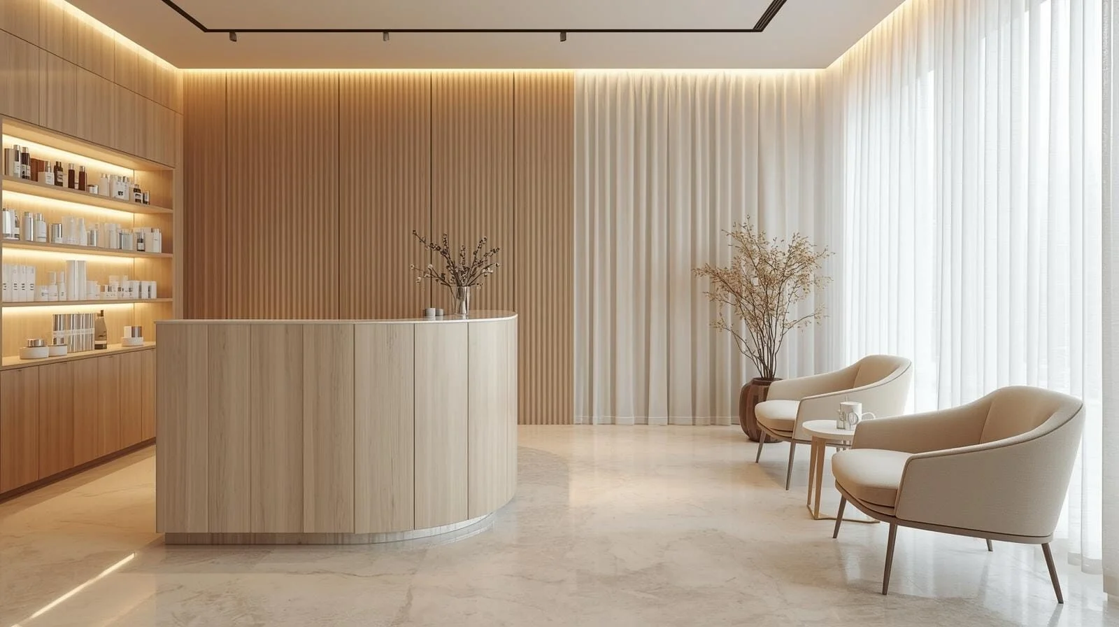 Quầy lễ tân spa