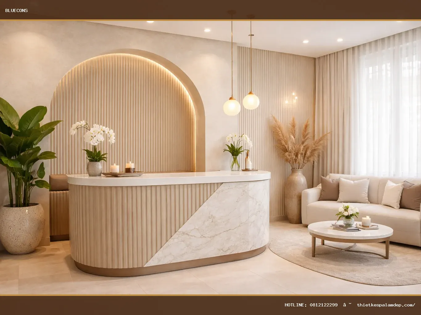 Quầy lễ tân spa – ảnh minh họa Bluecons
