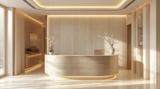 Quầy lễ tân spa sang trọng xu hướng 2025