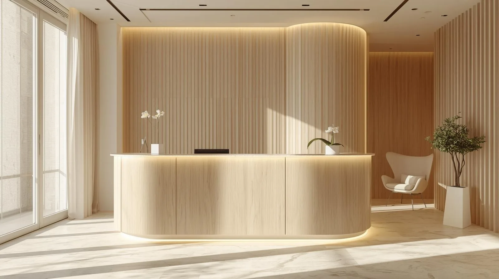 Quầy lễ tân spa sang trọng xu hướng 2025