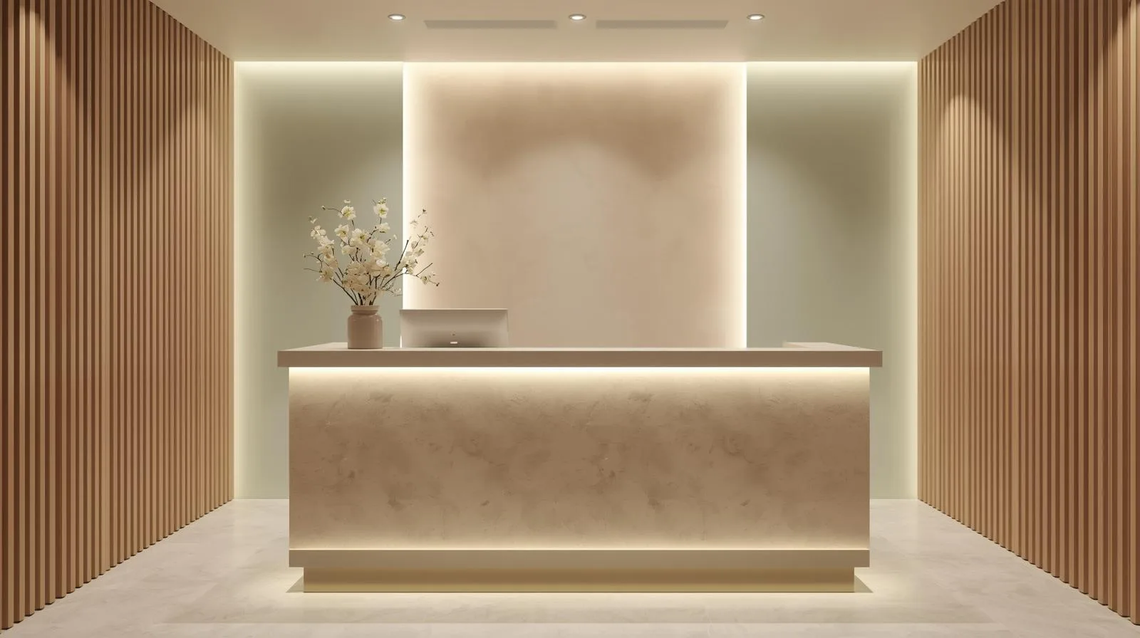 Quầy lễ tân spa sang trọng xu hướng 2025