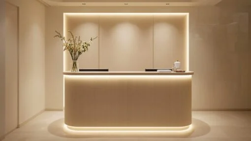 Quầy lễ tân spa sang trọng xu hướng 2025
