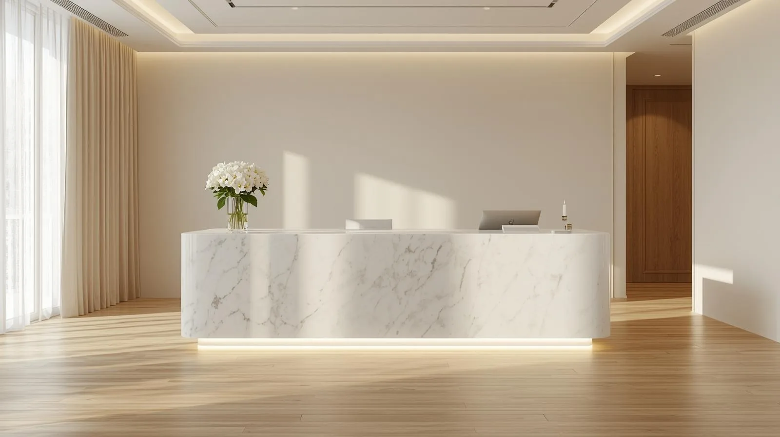 Quầy lễ tân spa sang trọng xu hướng 2025