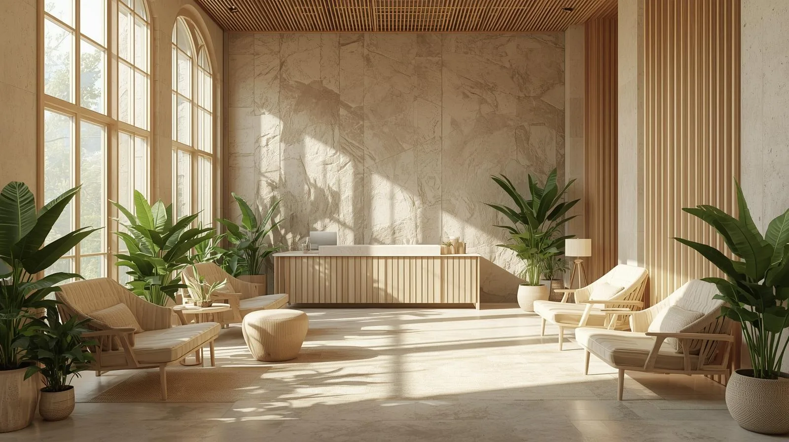 Quầy lễ tân spa sang trọng xu hướng 2025