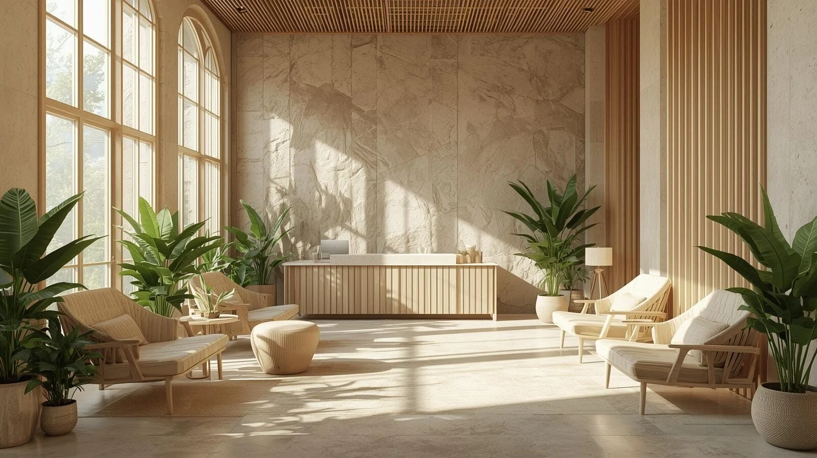 Quầy lễ tân spa sang trọng xu hướng 2025