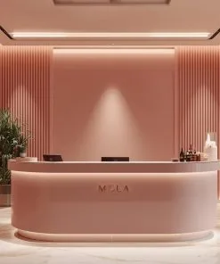 Quầy lễ tân thiết kế riêng theo thương hiệu