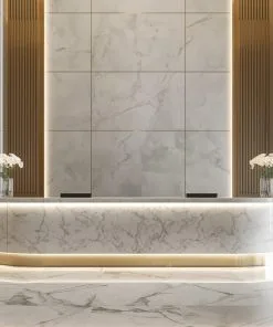 Quầy lễ tân tone trắng sang trọng