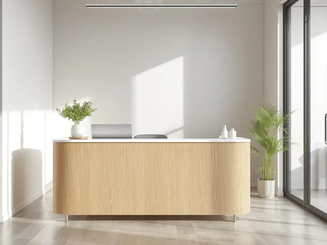 Quầy lễ tân văn phòng hiện đại – hình ảnh Bluecons