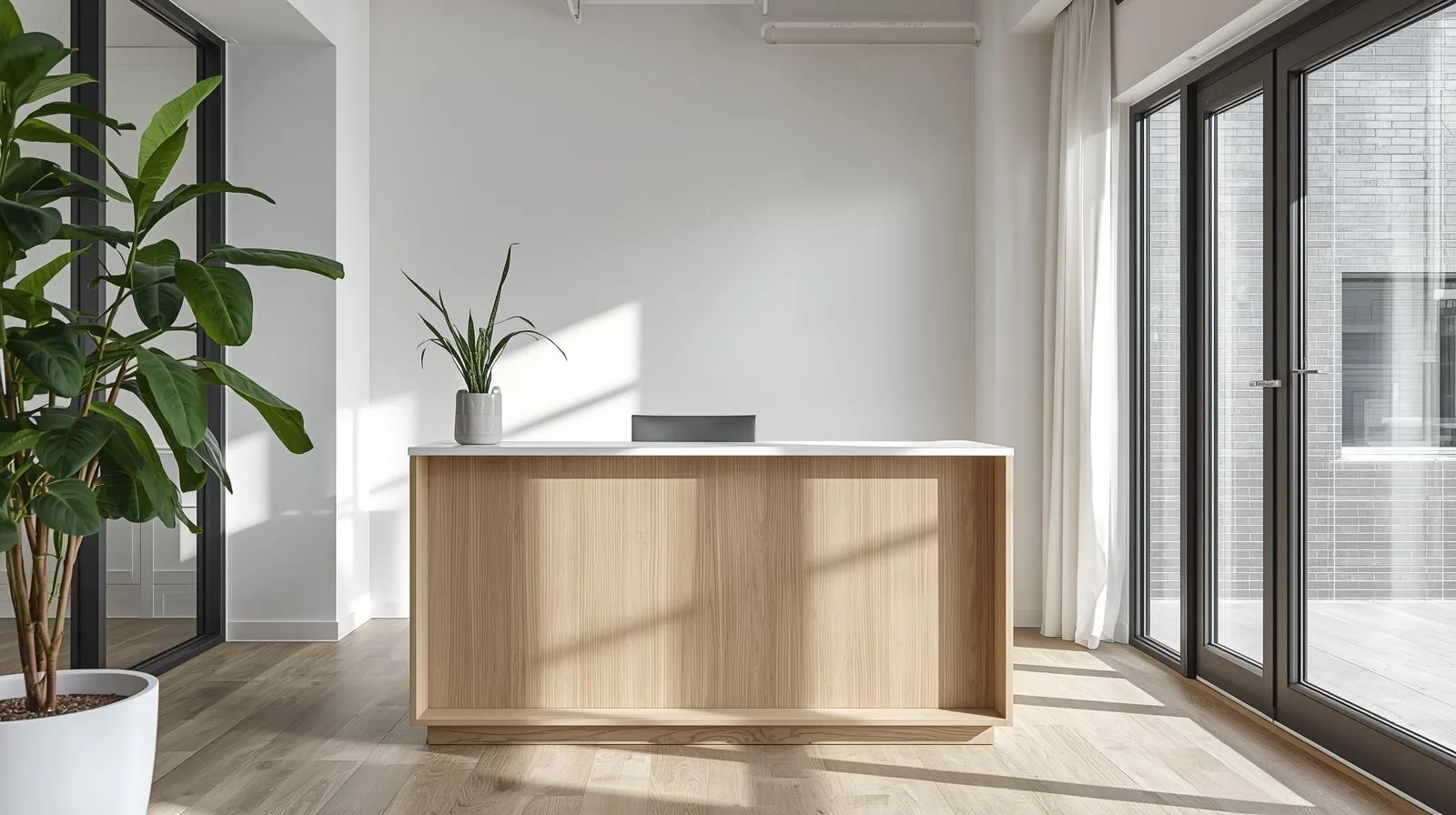 Quầy lễ tân văn phòng hiện đại