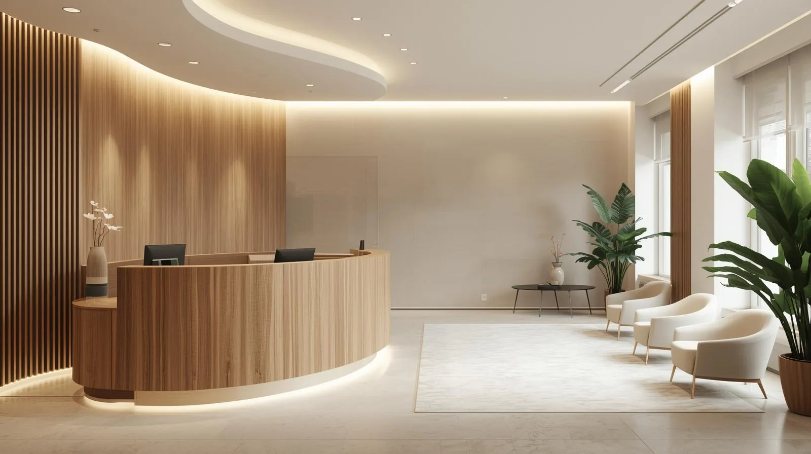 Quầy lễ tân văn phòng hiện đại