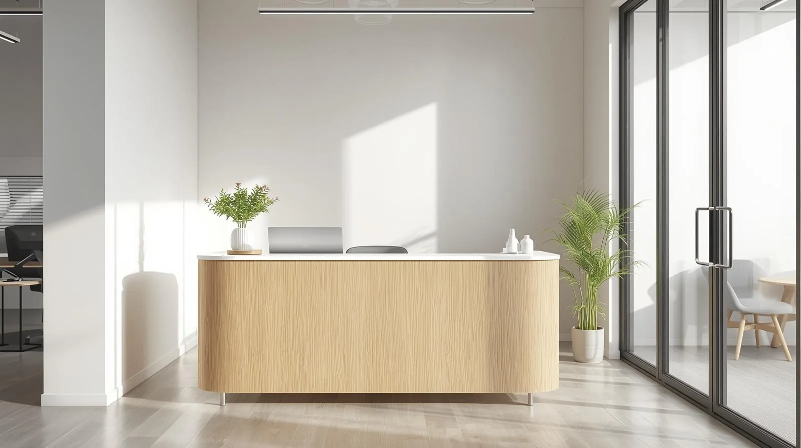 Quầy lễ tân văn phòng hiện đại