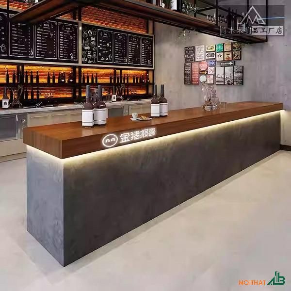 Quầy pha chế chữ L cao cấp