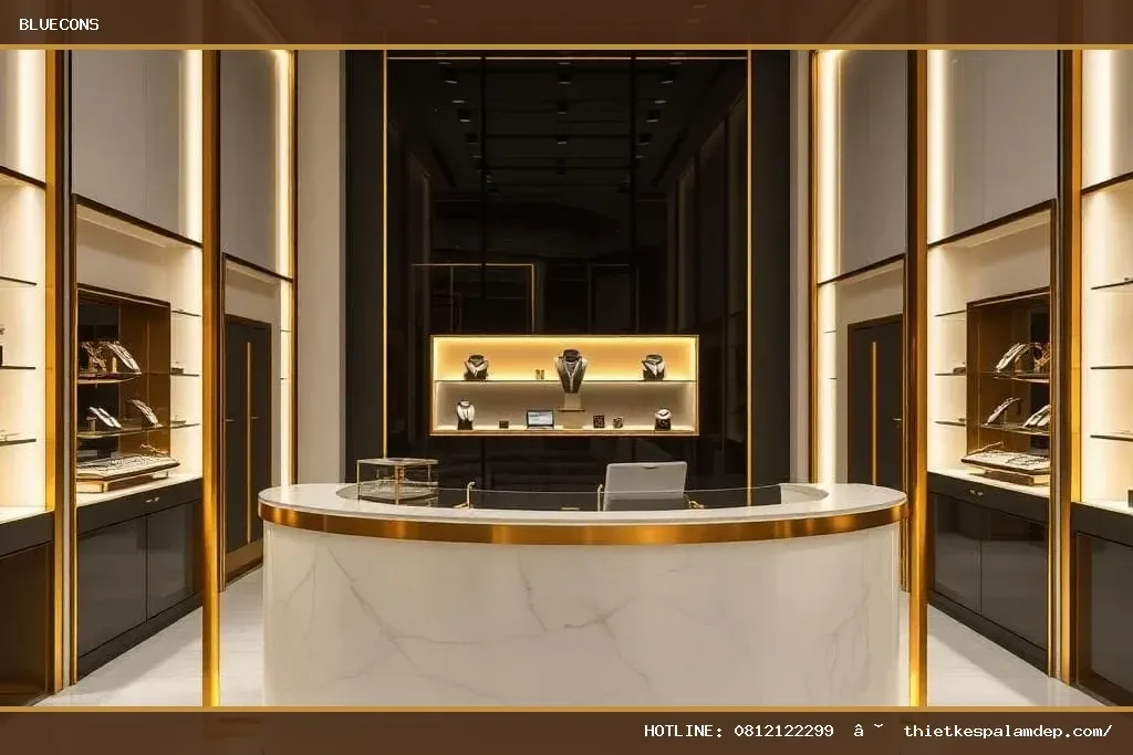 Quầy thu ngân shop trang sức – hình ảnh Bluecons