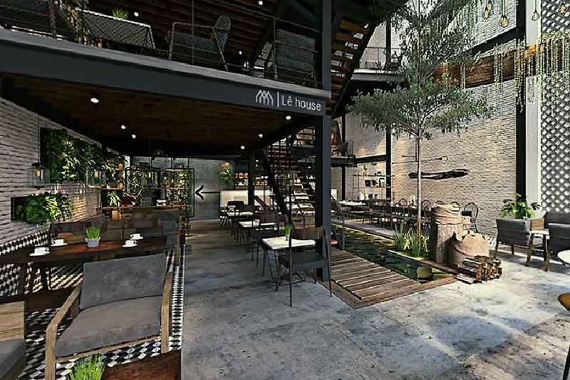Thi Công Quán Cafe Khung Sắt 4 Thi công quán cafe nhỏ gọn