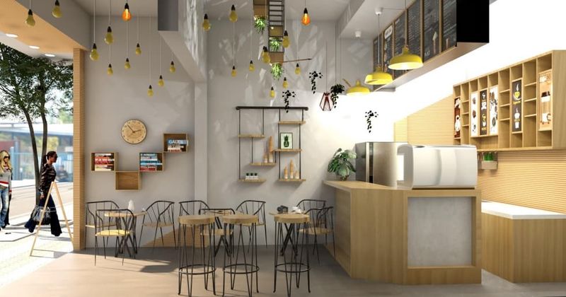 Thi Công Quán Cafe Nhỏ Đẹp 2 Hình ảnh thi công quán cafe nhỏ lát đá và trang trí nội thất