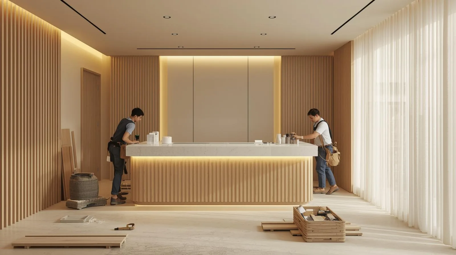 Thi Cong Quay Thu Ngan Spa 2