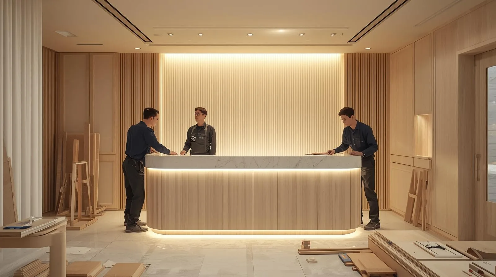 Đặt làm quầy lễ tân theo yêu cầu