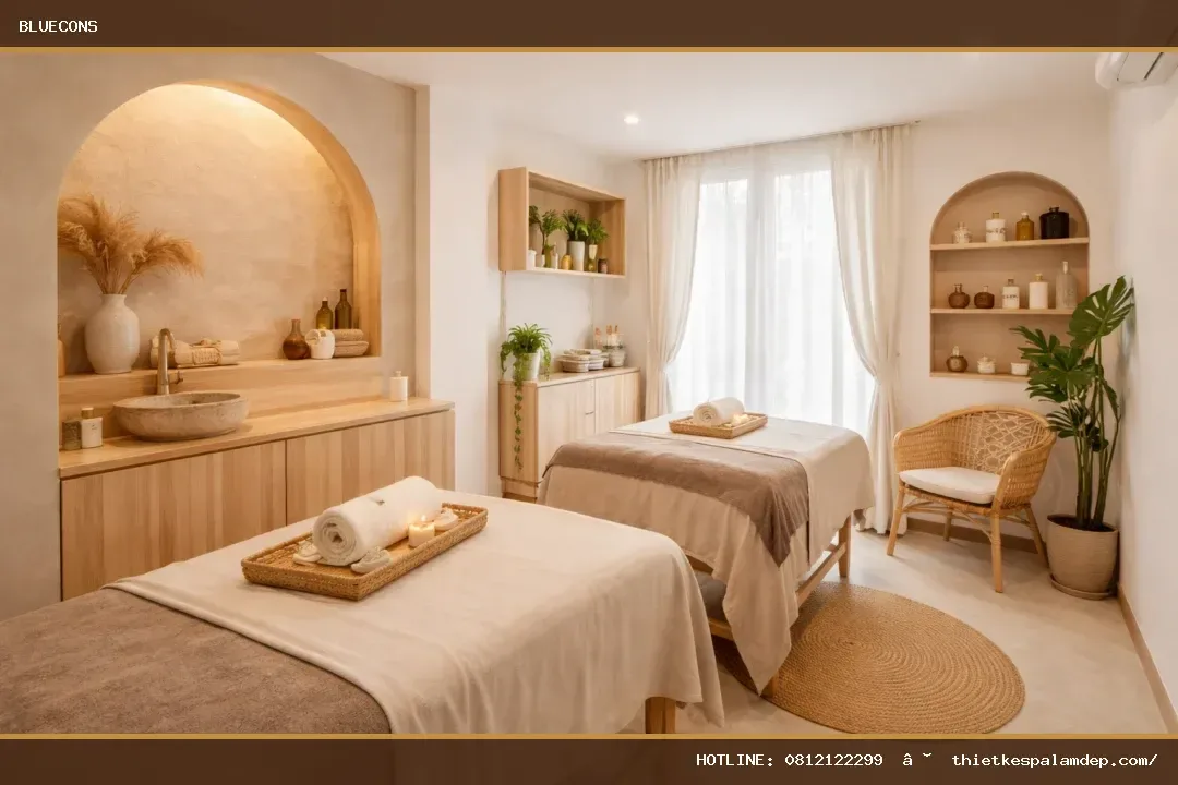 Thiết kế spa nhỏ đẹp, tiết kiệm chi phí – ảnh minh họa Bluecons