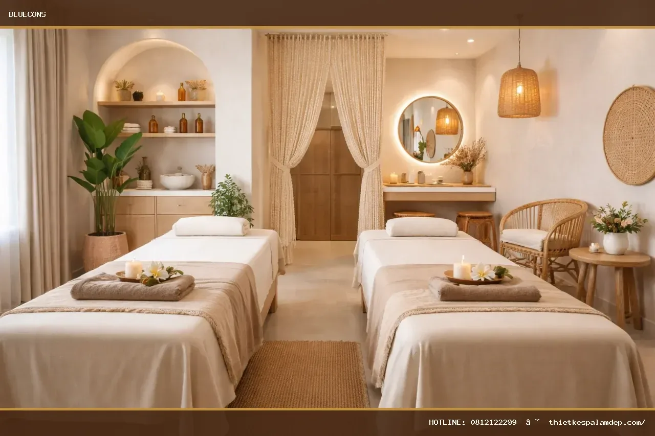 Thiết kế spa nhỏ đẹp, tiết kiệm chi phí – ảnh minh họa Bluecons