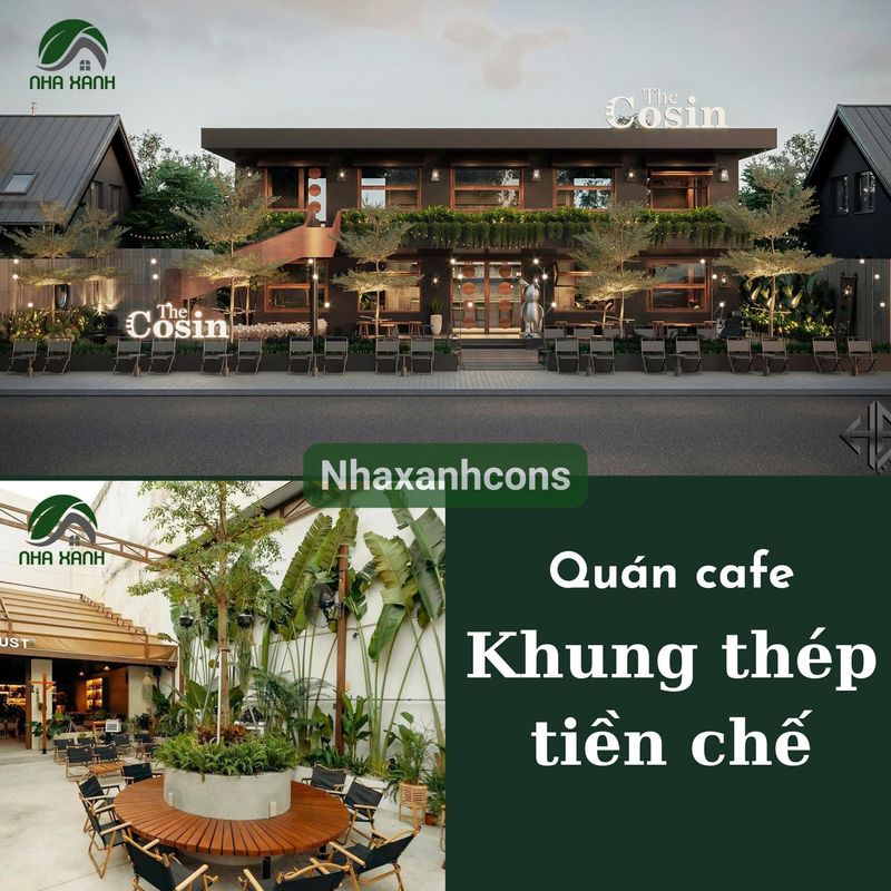 Thi Công Quán Cafe Tại Cà Mau 2 Không gian quán cafe thép tiền chế đẹp mắt